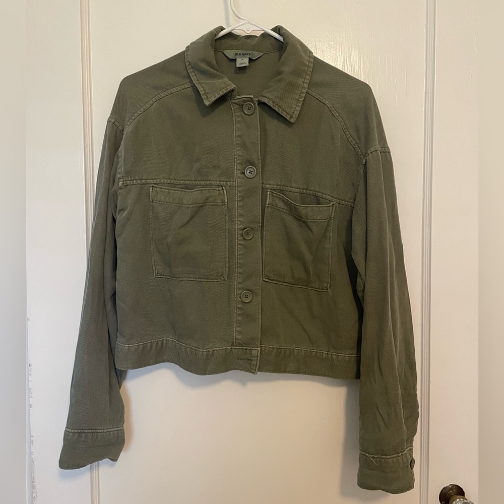 Old Navy Cropped Chore Jacket - Green - M